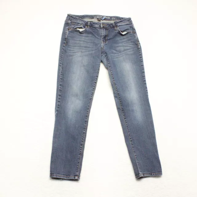 Apt. 9 Womens Size 8 Blue Skinny Leg Medium Wash Cotton Blend Stretch Denim Jean