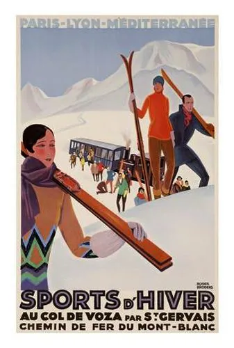 Skiing Col de Voza St Gervais France Art Deco 1920s Roger Broders POSTER Reprint