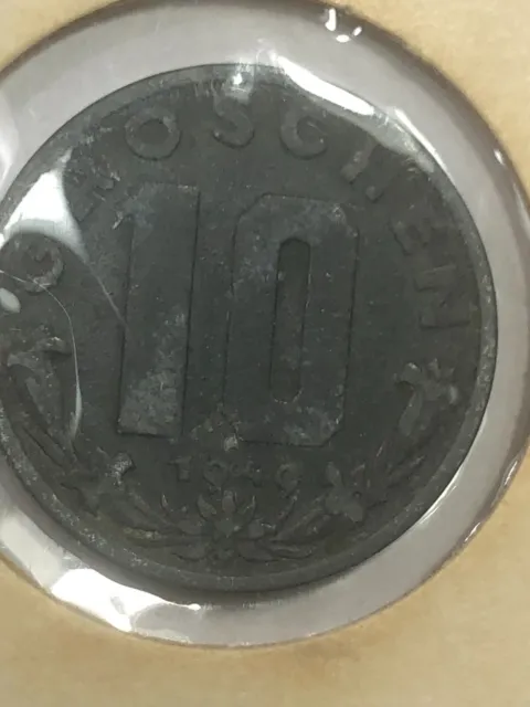 1949 Austria 10 Groschen Foreign Coin #2204