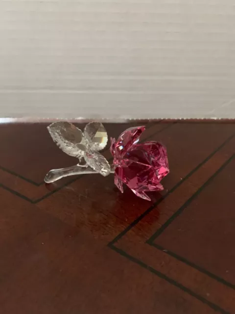 SWAROVSKI Crystal BLOOMING ROSE with stem PINK