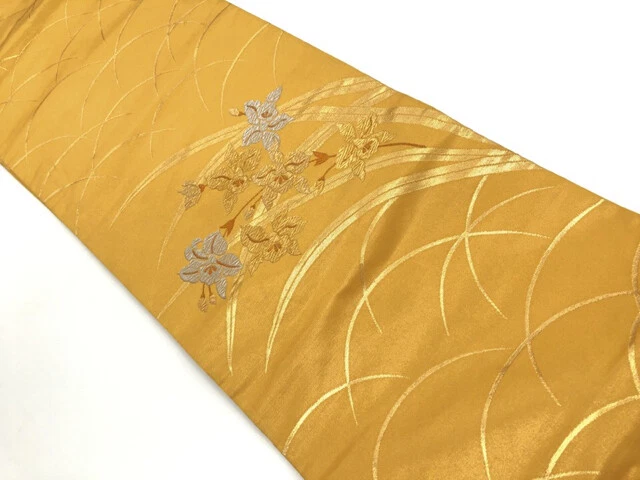 6142318: Japanese Kimono / Vintage Nagoya Obi / Woven Flower