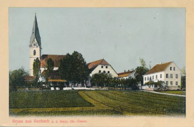 AK Gruss aus Aschach an der Steyr, Oberösterreich   (G20)