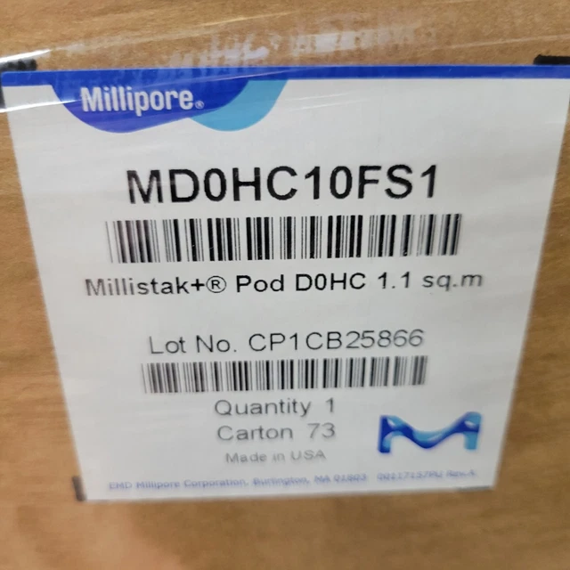 NEW Millipore Millistak+ Pod D0HC 1.1 sq.m Model MD0HC10FS1 NEW Millipore Millistak+ Pod D0HC 1.1 sq.m Model MD0HC10FS1