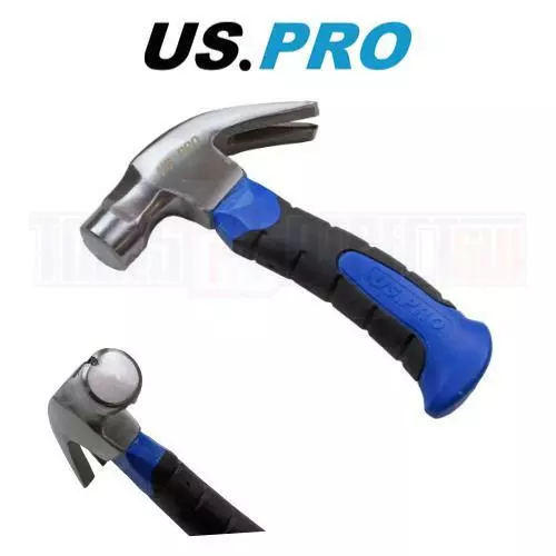 US PRO Tools 10oz Stubby Claw Hammer With Nail Starter 3441