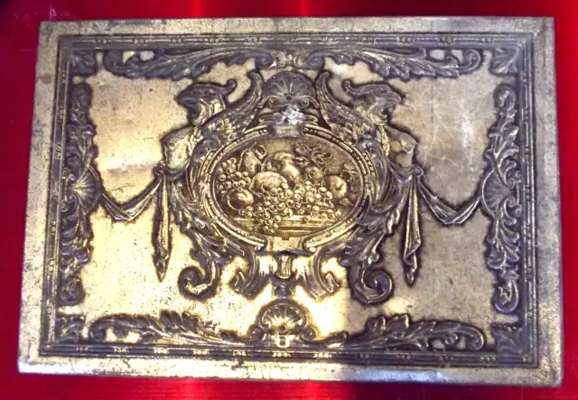Antica Cofanetto Raro Coffre Metallo Stile Napoleone III Conchiglia St Jacques