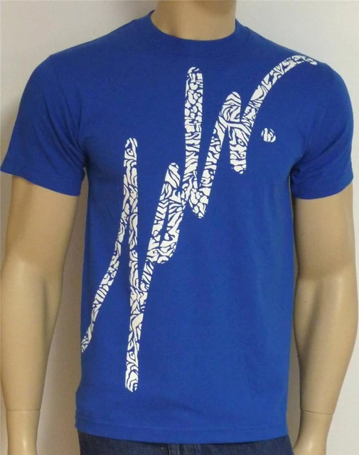 JSLV Jus Liv'n In Basic Script Tee Mens Blue T-Shirt New NWT