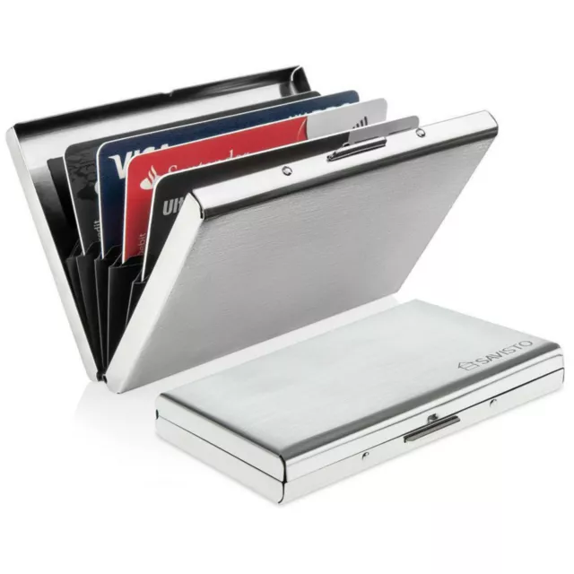 Credit Card ID Holder Money Wallet Pocket Box Stainless Steel Metal Case Men