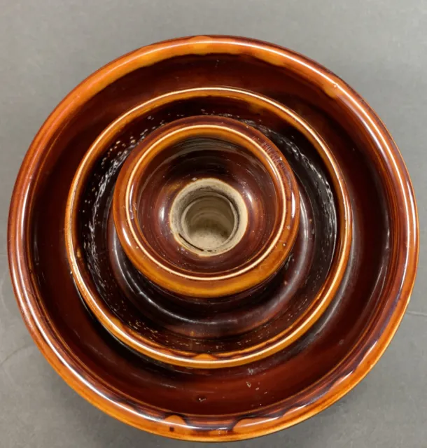 Antique Brown Locke Jumbo Porcelain Insulator Huge Mushroom - 1920's Era 2
