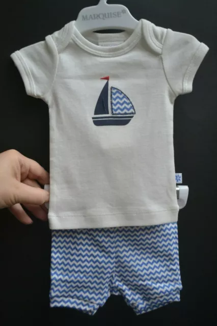 Marquise baby boy 2 pc set Sz 0000 top + shorts BNWT sailboat new t-shirt