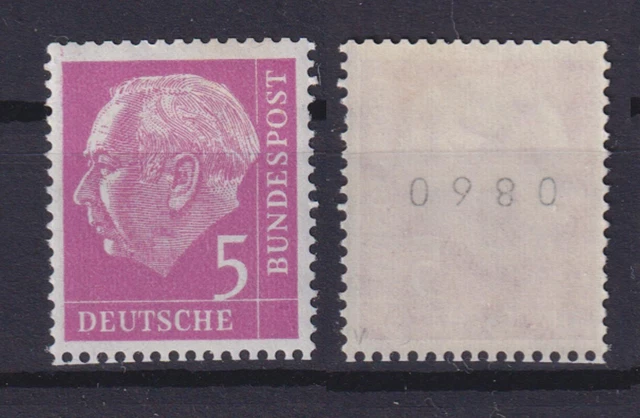 Bund 179xv Heuss 5 Pf gerade Nr. 0860 gepr. postfrisch