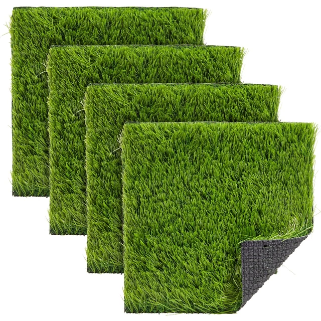 4PACK ARTIFICIAL GRASS Turf Tiles for DIY Crafts, 12x12 In Green