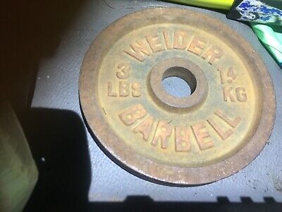 WEIDER 3 LBS 1.4 KG Black Cast Iron Weight Lifting Barbell Plate