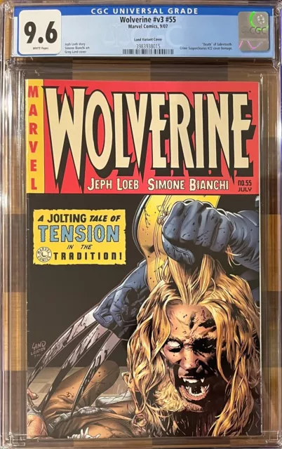 WOLVERINE #V3 #55 (2007) CGC 9.6 - GREG LAND VARIANT - “DEATH” of Sabertooth