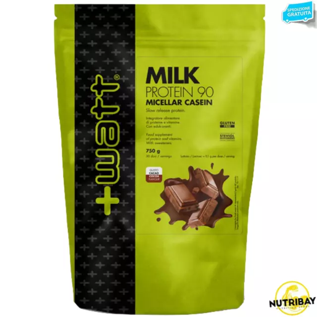 +Watt Milk Protein 90 DOYPACK 750 gr Proteine Lento Rilascio Caseine Micellari +