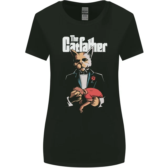 The Cat Babbo Parodia Donna più Ampia Taglio T-Shirt