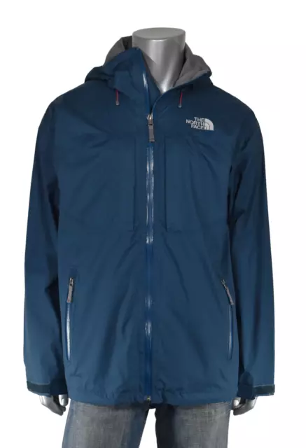 Uomo The North Face Blu Lagit con Cappuccio Impermeabile Antivento Giacca Nuova