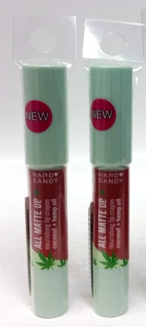 2x HARD CANDY ALL MATTE UP NOURISHING LIP CRAYON COCONUT + HEMP OIL BLUSHED 1781