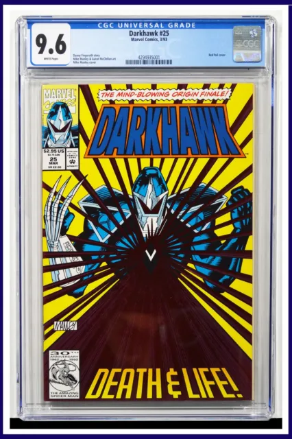 Darkhawk #25 CGC Graded 9.6 Marvel 1993 Red Foil Cover White Pages Comic Book.