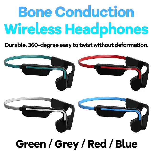 Bone Conduction Headphones Bluetooth 5.3 Wireless Earbuds Outdoor Sport Head set