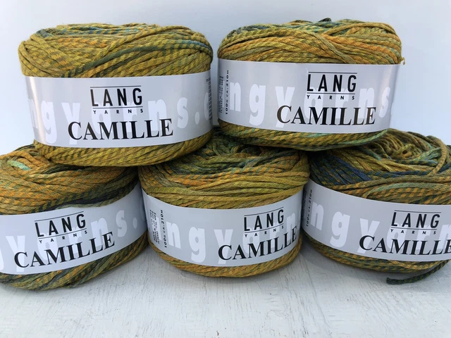 Lot of 5 Lang Camille Yarn #51 Yellow Gold Multicolor 100g per ball Italy Lot of 5 Lang Camille Yarn #51 Yellow Gold Multicolor 100g per ball Italy