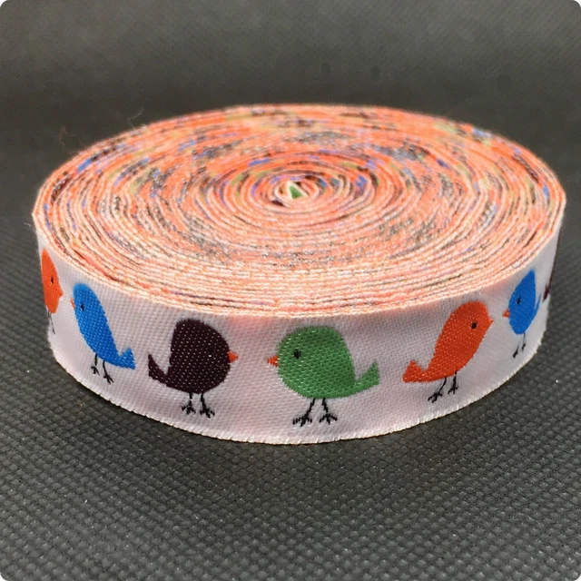 Cinta tejida Jacquard de 5/8"" 16 mm x 10 yardas colorido encaje para pájaros
