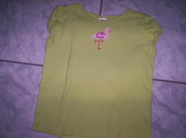 Zuckersüßes T-Shirt,"Gymboree", grün mit "Flamingo"-Motive, neuw. Gr.116-122