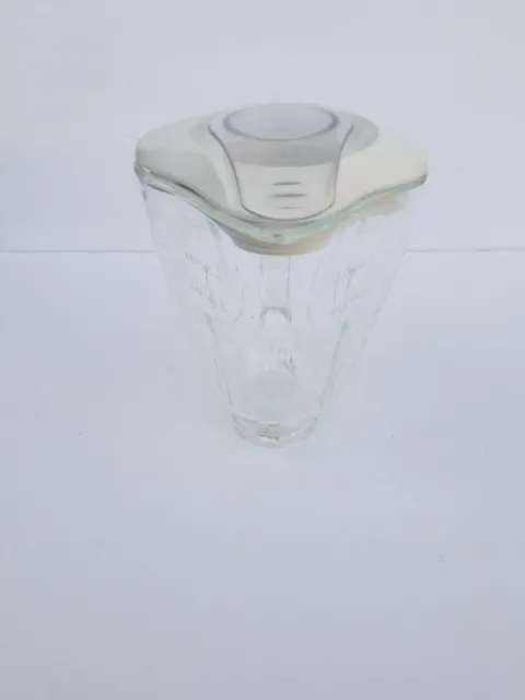 OSTER Blender Replacement Glass Jar, White lid/ Plastic Cover
