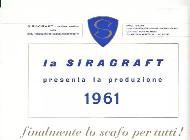 Siracraft Milano Scafo Catalogo Produzione 1961