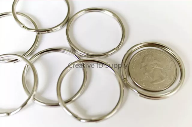 WHOLESALE LOT 100 250 500 1000 KEY RINGS 32mm 1-1/4" D. Split Ring Silver