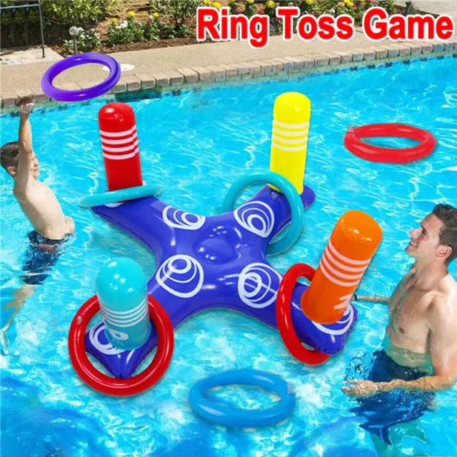 Inflatable Ring Toss Floating Swimming Pool Game Toys Beach Cross Ring Water Toy