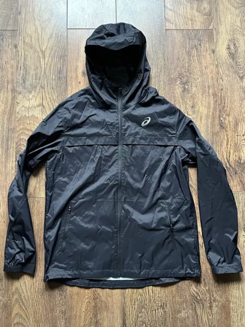 Asics motion protect Running jacket hooded full zip Black Size L