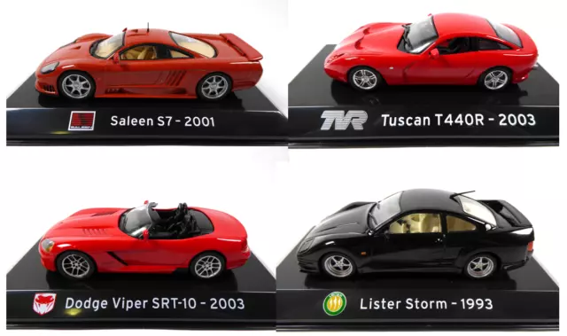 Lot de 4 Voitures de Sport Saleen TVR Lister 1/43 IXO Supercars Diecast car SL21