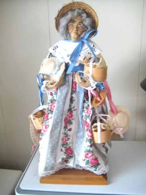 1991 Signed Lynn Haney 18" Doll "The Hat Peddler"
