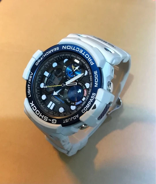 CASIO G SHOCK GULFMASTER GN 1000C White Analog Digital Used