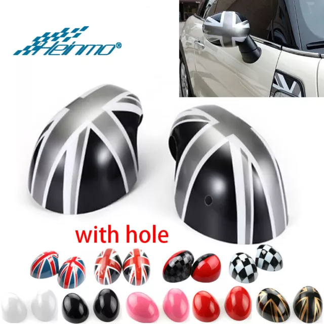 For MINI Cooper S F54 F55 F56 2014-2019 Car Side Mirror Cover Cap W/ Light Hole