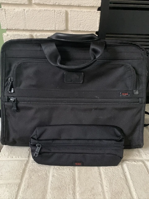 Tumi Laptop Bag Briefcase Alpha Briefcase Black Ballistic Nylon NICE!