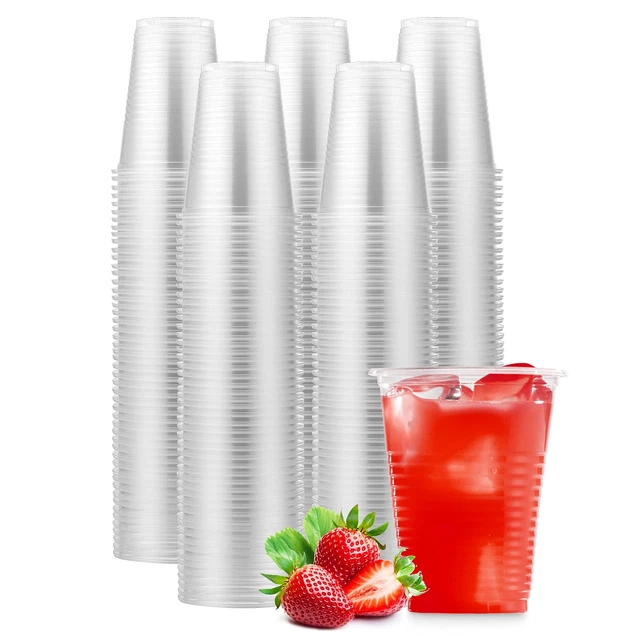Munfix 500 Pack 7 Oz Clear Plastic Cups, Disposable Drinking Cups, Plastic Pa...