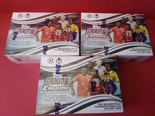 LOT DE 3 Boites 2022/23 Topps Stadium Club Chrome UEFA Champions League Mega Box
