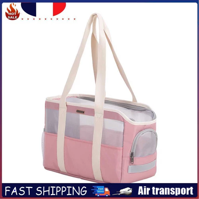 Waterproof Foldable Small Pet Shoulder Carrying Bag for Cat Dog (Pink)