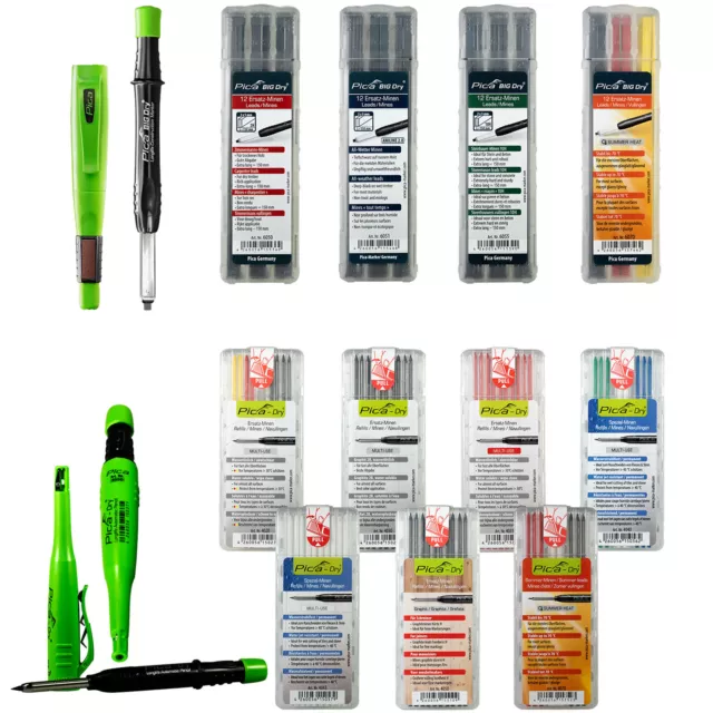 Pica Sets + Ersatzminen Pica Dry Tieflochmarker | Pica Big Dry Zimmermannsstift