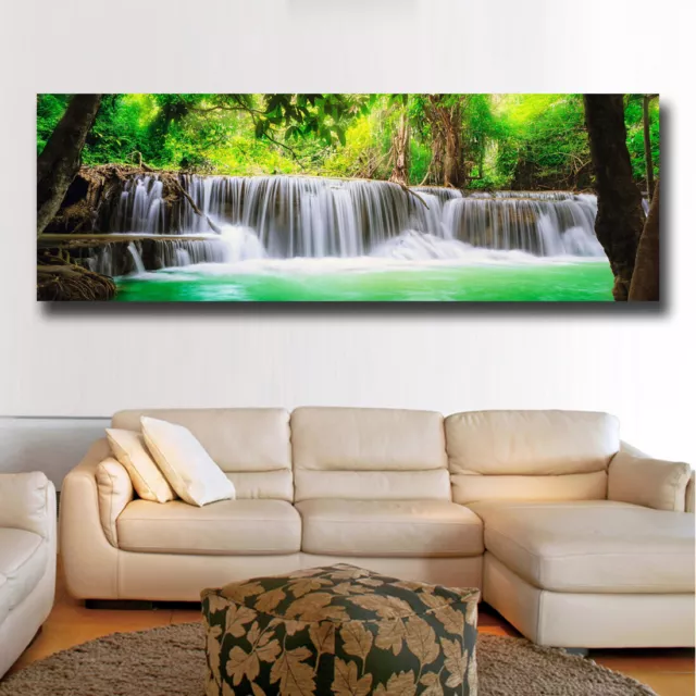 Waterfall Landscape Canvas Painting Poster Print Wall Art Picture Home Decor