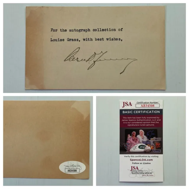 RCA Founder Owen D. Young Signed Autograph 3x5 Index Card - JSA - FREE S&H!