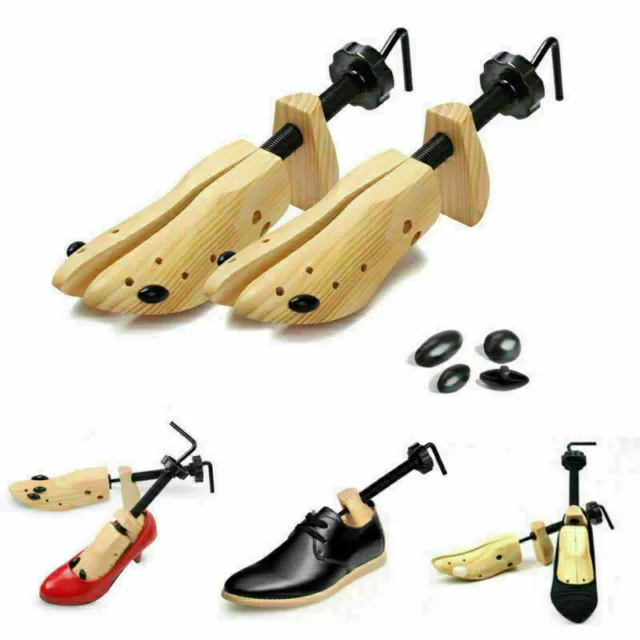 2-Way Wooden Shoes Stretcher Timber Expander Shoe Unisex Bunion Plugs Shoe Care