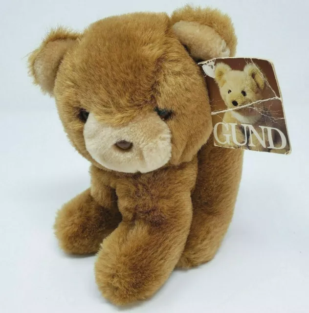 5" Vintage 1982 Gund Baby Brown Cubbie Teddy Bear Stuffed Animal Plush Toy W Tag