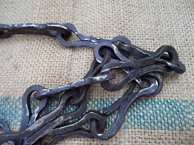Antique Chimney Trammel Chain Hearth Fireplace Cooking Trammel Hook Twisted Iron