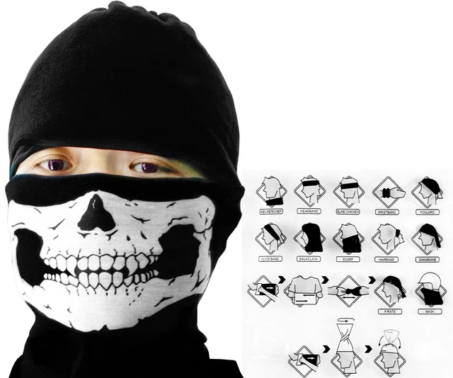 1stk Schädel Totenkopf Bandana Gesichtsmaske Halstuch Motorrad Ski Biker
