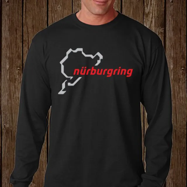 Nurburgring Circuit Track Map Long Sleeve Black T-Shirt Size S-2XL