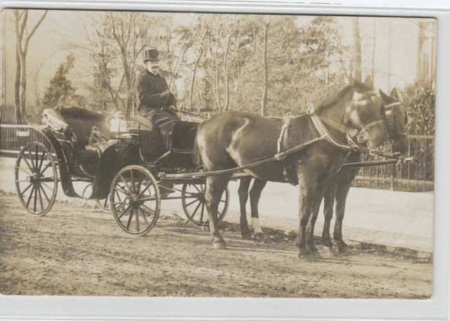 Neuruppin Pferdekutsche Fuhrwerk auf Straße   gest. 1911
