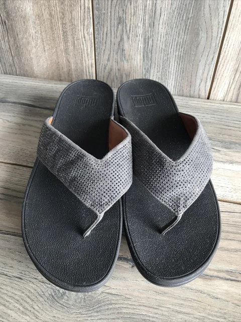 FitFlop Ritzy Toe Thong Sandals Flip Flops Pewter Size 11 M57-054 3