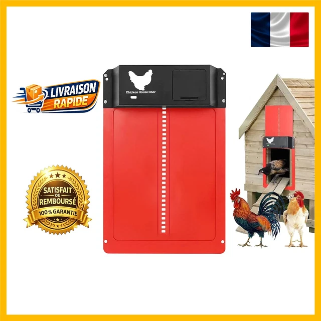 HAMUTY Grande Taille Porte Poulailler Automatique Solaire, - Accessoires animaux